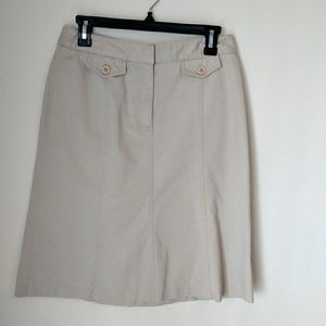 Talbots tan midi skirt Size 8
